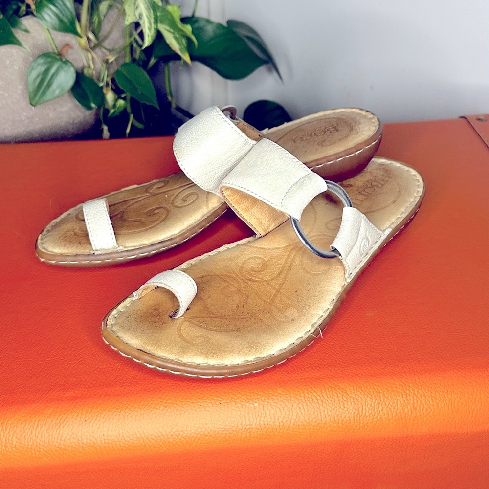 Born White Leather Sandals